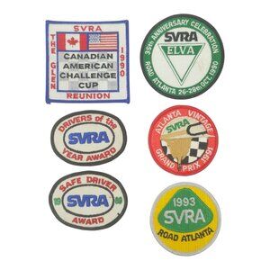 SVRA Sportscar Vintage Racing Association Patches Vintage 80s 90s Lot Of 6